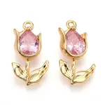 Brass Micro Pave Cubic Zirconia Pendants