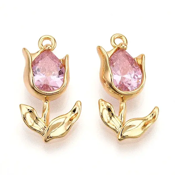 Brass Micro Pave Cubic Zirconia Pendants