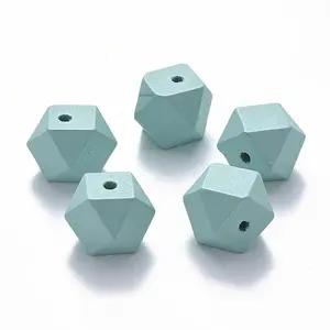 Painted Natural Wood Beads
