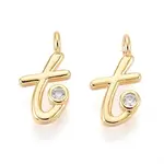 Brass Micro Pave Cubic Zirconia Charms