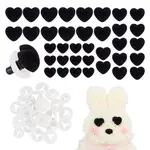 36 Sets 3 Styles Heart Flocky & Plastic Safety Craft Noses