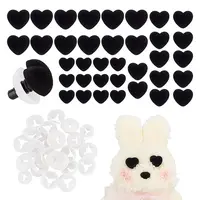 36 Sets 3 Styles Heart Flocky & Plastic Safety Craft Noses
