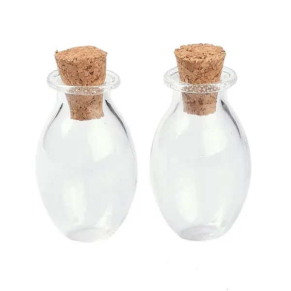 Oval Glass Cork Bottles Ornament