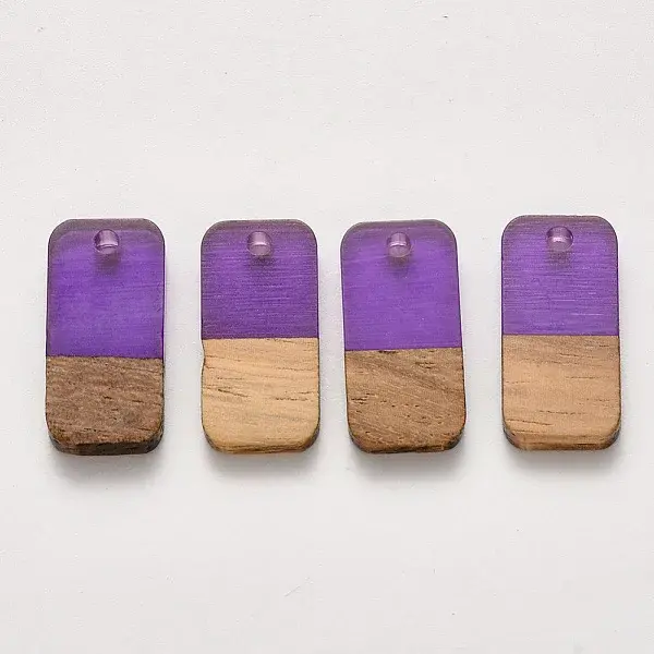 Two-tone Transparent Resin & Walnut Wood Pendants