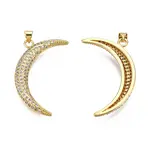 Brass Micro Pave Clear Cubic Zirconia Pendants