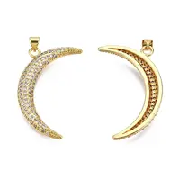 Brass Micro Pave Clear Cubic Zirconia Pendants