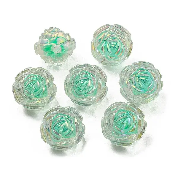 UV Plating Rainbow Iridescent Acrylic Beads