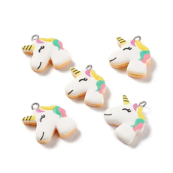 Opaque Resin Unicorn Pendants