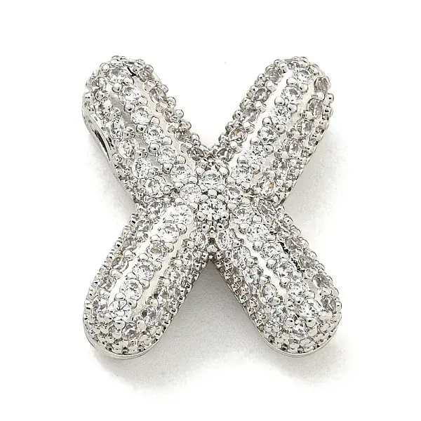 Platinum Plated Brass Micro Pave Cubic Zirconia Pendants