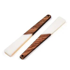 Opaque Resin & Walnut Wood Big Pendants