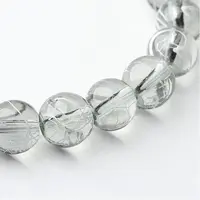 Drawbench Transparent Glass Round Beads Strands