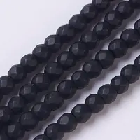 Synthetic Black Stone Beads Strands
