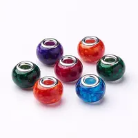 Spray Painted Glass European Beads