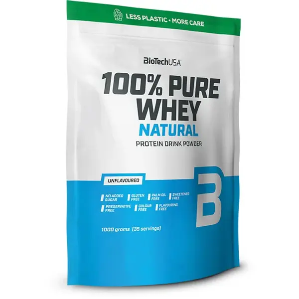 BioTechUSA 100% Pure Whey syrovátkový protein příchuť Natural 1000 g