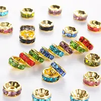 Brass Grade A Rhinestone Spacer Beads