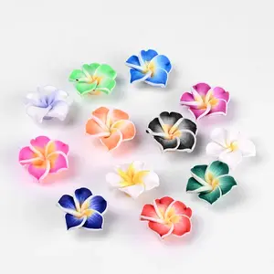Handmade Polymer Clay 3D Flower Plumeria Beads
