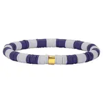 Polymer Clay Heishi Surfer Stretch Bracelet with 304 Stainless Steel Beaded