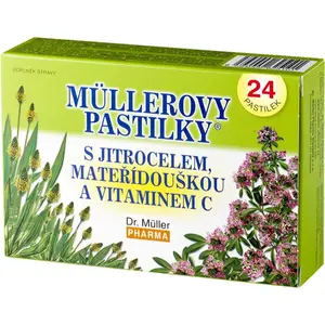 Dr. Müller Müllerovy pastilky® skorocel, harmanček a vitamín C pastilky pri ťažkostiach s hlasom 36 ks