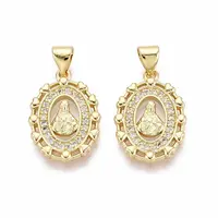Brass Micro Pave Cubic Zirconia Pendants