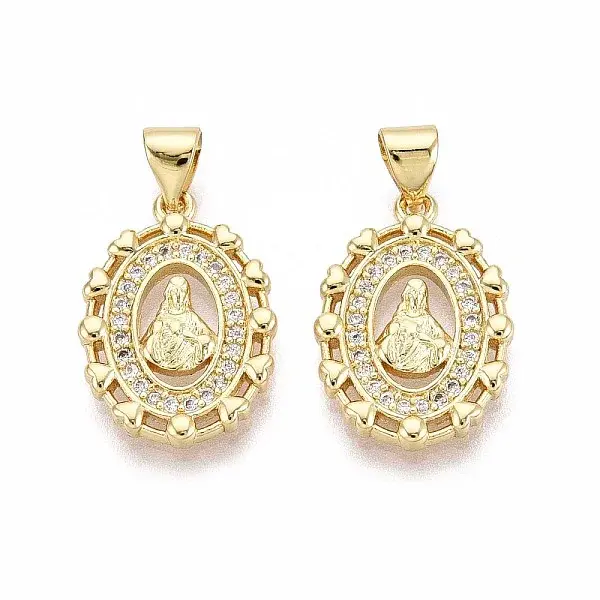 Brass Micro Pave Cubic Zirconia Pendants