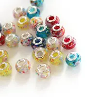 Rondelle Lampwork Large Hole European Beads