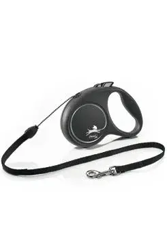 Vodítko Flexi Black Design S lanko 5m/12kg stříbrná