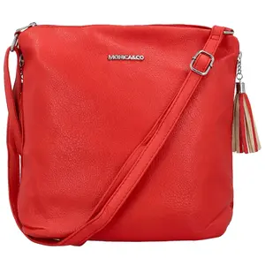 Praktická dámská větší crossbody taška Edmundo, červená