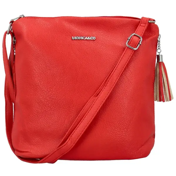 Praktická dámská větší crossbody taška Edmundo, červená