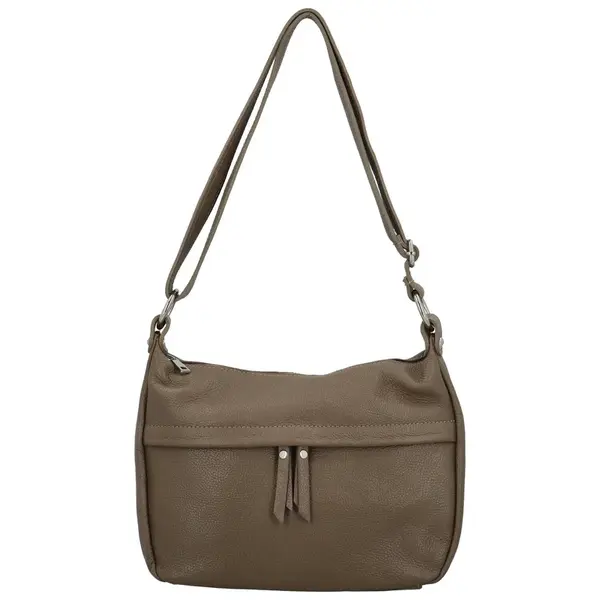Luxusní dámská kožená crossbody kabelka Lukas, hnědá