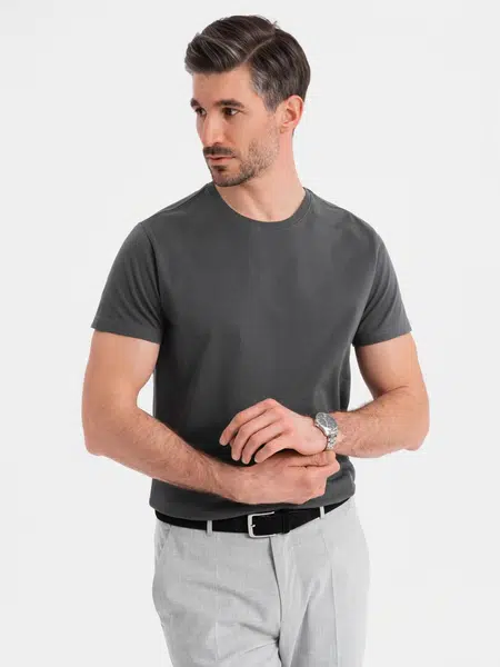 Ombre Men's classic cotton BASIC T-shirt - graphite