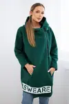 Insulated sweatshirt with zipper dark green