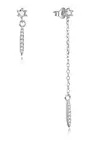 Beneto Asymetrické strieborné náušnice so zirkónmi AGUP1974