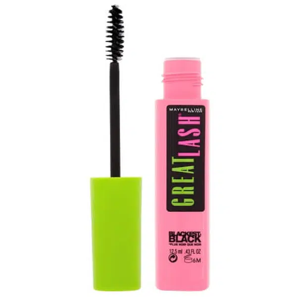 Maybelline Vyživujúce a zhusťujúca riasenka Great Lash Blackest Black 12,5 ml Black