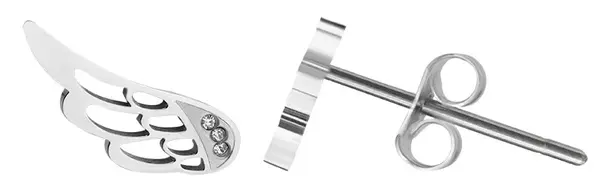 Troli Oceľové náušnice Anjelské krídla