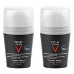 Vichy Súprava dezodorantov pre citlivú pokožku Homme 48H Deo roll-on (Anti-Transpirant Extra Sensitive) 2 x 50 ml