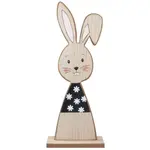 Anděl Zajačik drevený na postavenie s kvietkami 12 x 30 cm