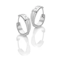 Hot Diamonds Luxusní stříbrné kruhové náušnice s diamanty Trio DE840