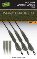 Fox montáž naturals leadcore power grip lead clip leaders 75 cm 3 ks 50 lb