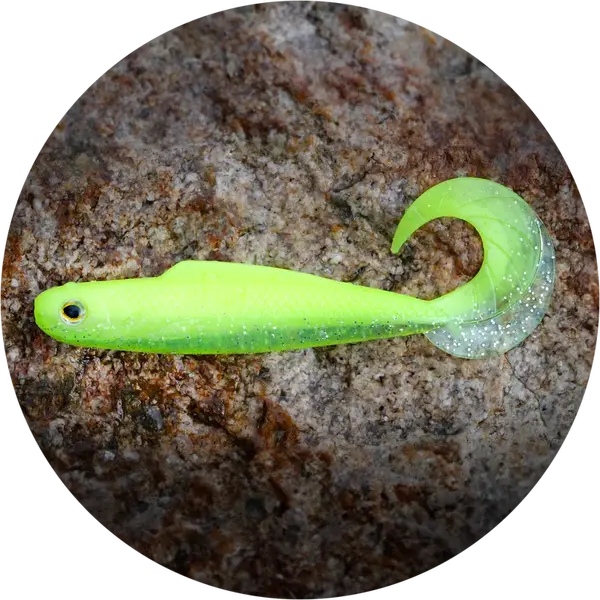 Redbass gumová nástraha twister kixter signal yellow g uv - 12,5 cm 14 g