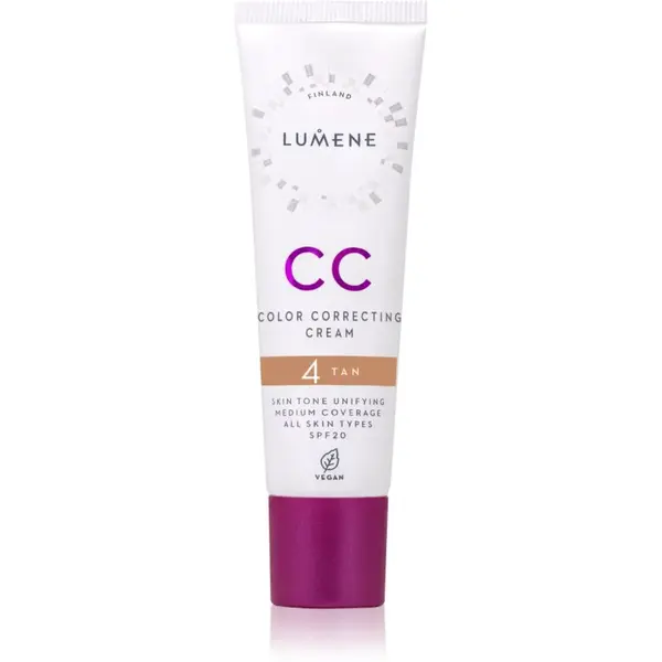 Lumene CC Color Correcting Cream CC krém pro jednotný tón pleti SPF 20 odstín 4 Tan (Neutral) 30 ml