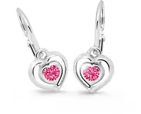 Cutie Jewellery Dětské srdíčkové náušnice C2752-10-X-2 fuchsiová