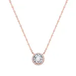 Beneto Růžově pozlacený stříbrný náhrdelník s krystaly AGS1135/47-ROSE