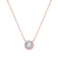 Beneto Růžově pozlacený stříbrný náhrdelník s krystaly AGS1135/47-ROSE