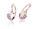 Cutie Jewellery Dětské náušnice z růžového zlata C2160-10-X-4 fialová