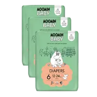 MOOMIN BABY 6 Maxi 12–24 kg, měsíční balení eko plen 102 ks