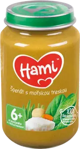 HAMI masozeleninový příkrm Špenát s mořskou treskou, 6+ 200 g