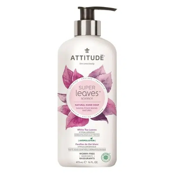 ATTITUDE Přírodní mýdlo na ruce Super leaves s detoxikačním účinkem - čajové listy 473 ml