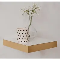Police na zeď Shelvy 23,5 cm, bílá lesk/zlatá