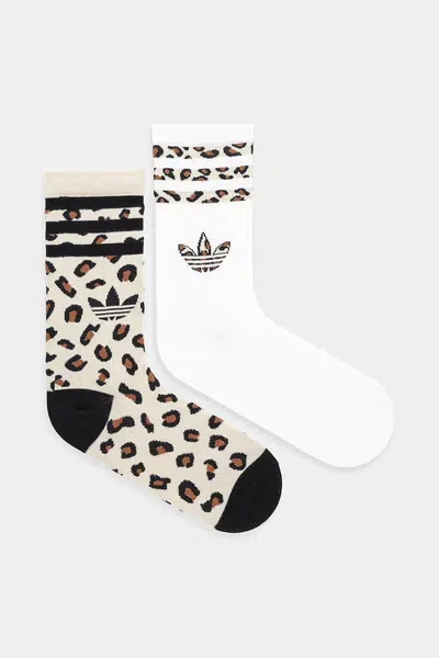 Ponožky adidas Originals 2-pack béžová barva, JJ1636
