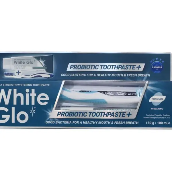 White Glo Probiotic bělicí zubní pasta 100 ml + kartáček